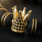 Pulsera Corona Neopreno y Acero Dorado 8mm - Miniatura 4
