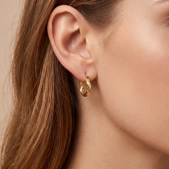 Aretes Candongas Melcocha Oro Laminado 18k 3