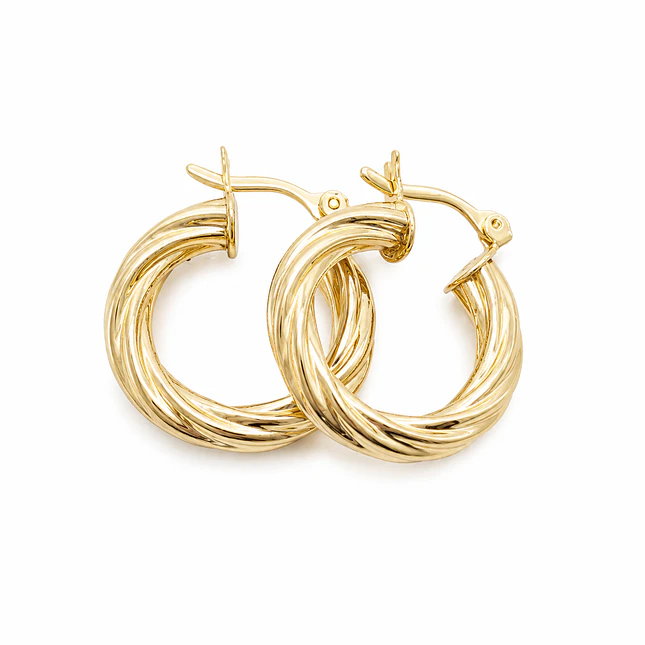 Aretes Candongas Melcocha Oro Laminado 18k 4