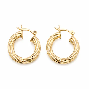 Aretes Candongas Melcocha Oro Laminado 18k