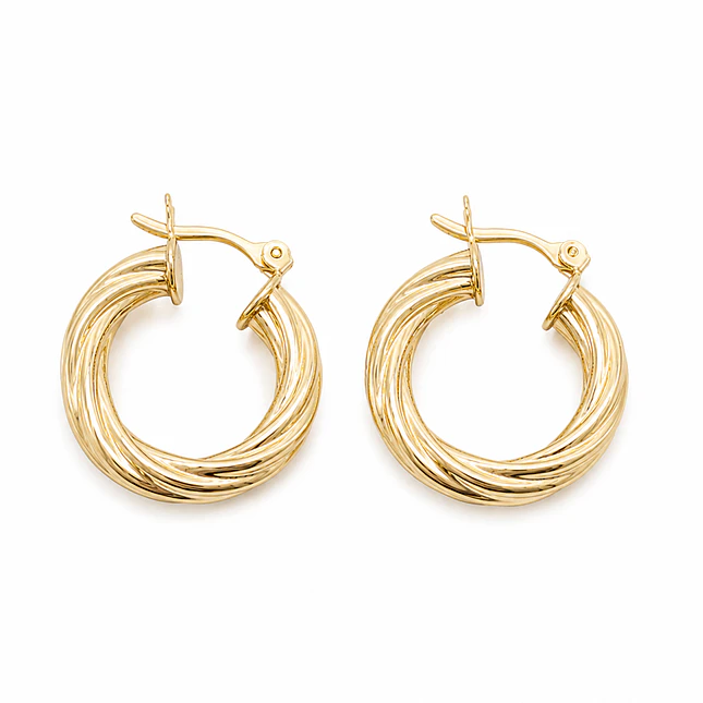 Aretes Candongas Melcocha Oro Laminado 18k 1
