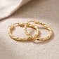 Aretes Candongas Entorchadas Oro Laminado 18k - Miniatura 4