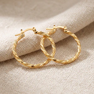 Aretes Candongas Entorchadas Oro Laminado 18k