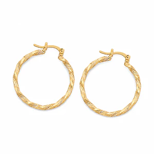 Aretes Candongas Entorchadas Oro Laminado 18k