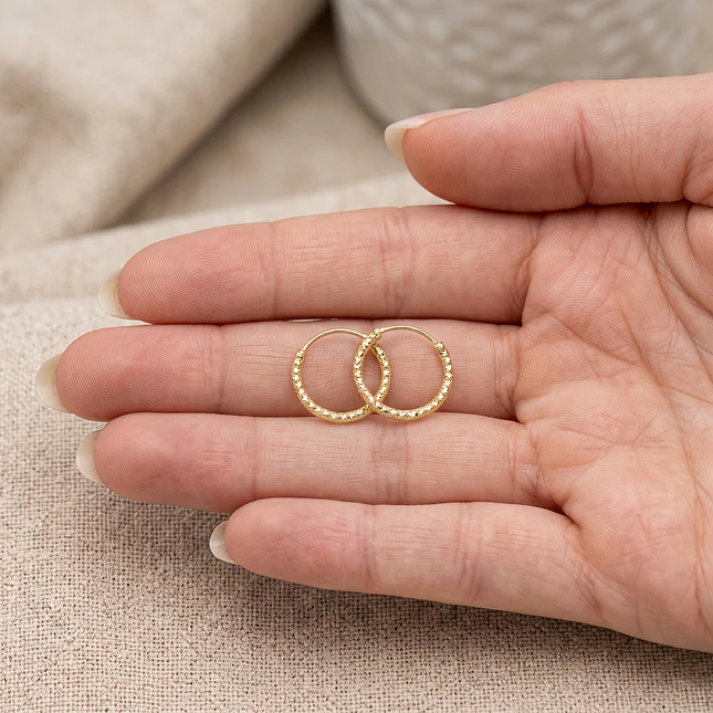 Aretes Candongas Diamantadas Oro Laminado 18k 2