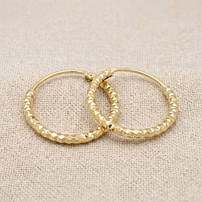 Aretes Candongas Diamantadas Oro Laminado 18k 4