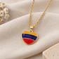 Collar Corazón Colombia Cadena Acero Dorado y Rodio - Miniatura 3