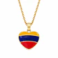 Collar Corazón Colombia Cadena Acero Dorado y Rodio - Miniatura 1