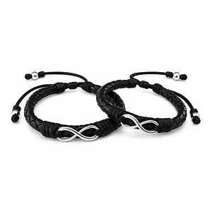 Pulseras Infinitos para Parejas Cuero Trenzado