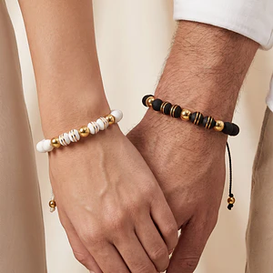 Pulseras para Parejas con Neopreno y Acero