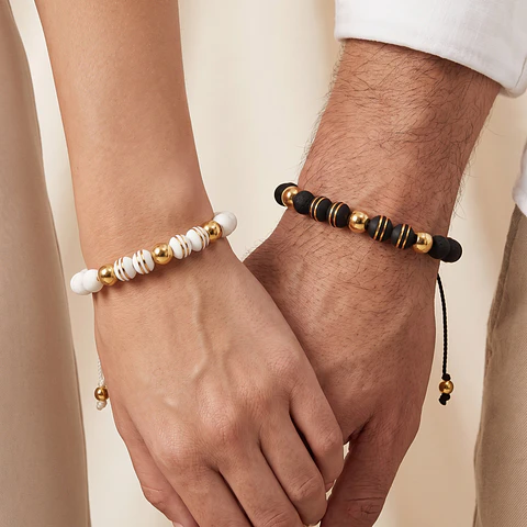 Pulseras para Parejas con Neopreno y Acero