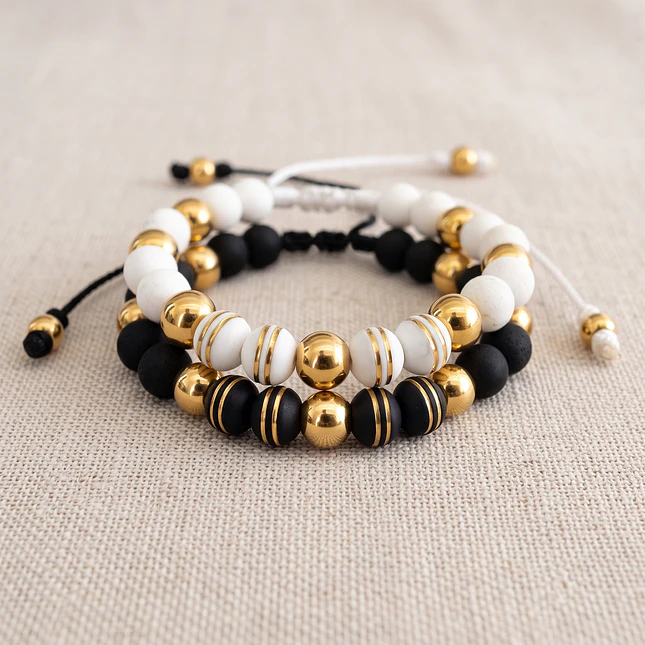 Pulseras para Parejas con Neopreno y Acero 3