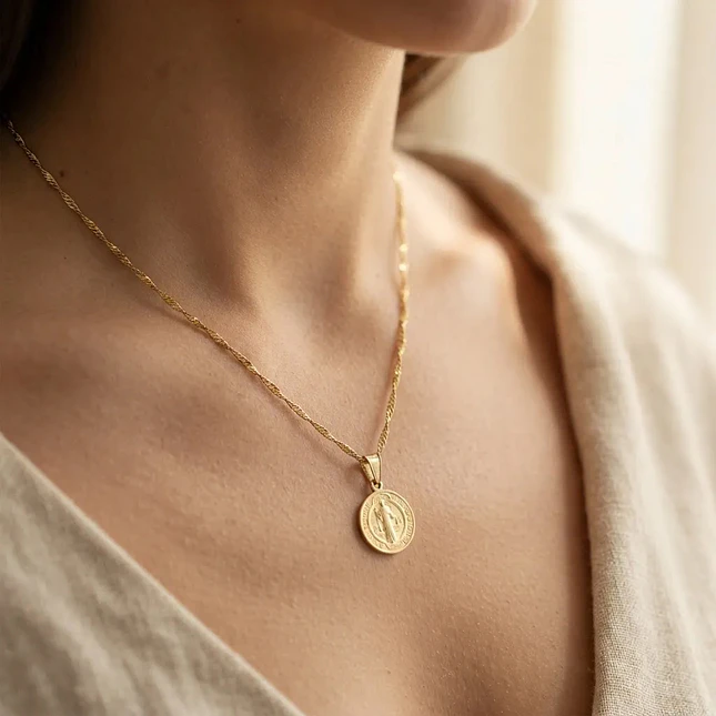 Cadena San Benito de Abad Oro Laminado 18k 2