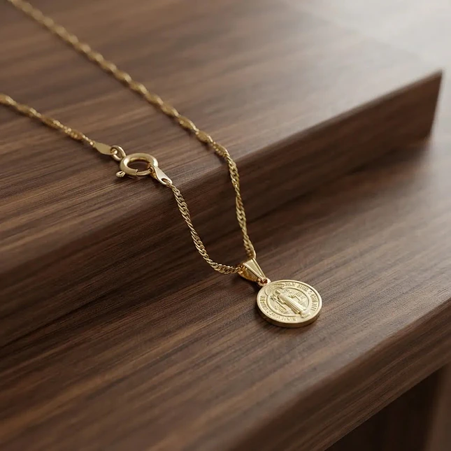 Cadena San Benito de Abad Oro Laminado 18k 3