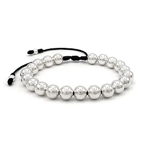 Pulsera de Plata Ley 925 Italiana (Balines 8mm)