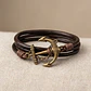 Pulsera con Ancla y Cuero Natural - Miniatura 3