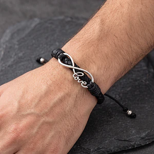 Pulsera Infinito Love con Cuero Trenzado 