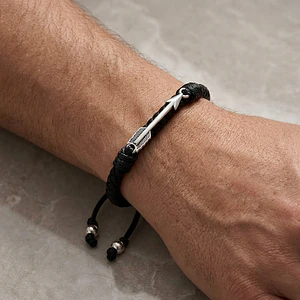 Pulsera Flecha con Cuero Trenzado