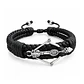 Pulsera Arco y Flecha Cupido con Cuero Trenzado Doble - Miniatura 1