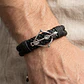 Pulsera Arco y Flecha Cupido con Cuero Trenzado Doble - Miniatura 2