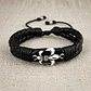 Pulsera Flor de Lis Cuero Trenzado Doble - Miniatura 4