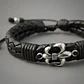 Pulsera Flor de Lis Cuero Trenzado Doble - Miniatura 3