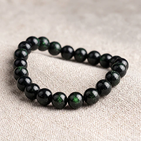 Pulsera de Piedra Lluvia Esmeralda 8mm