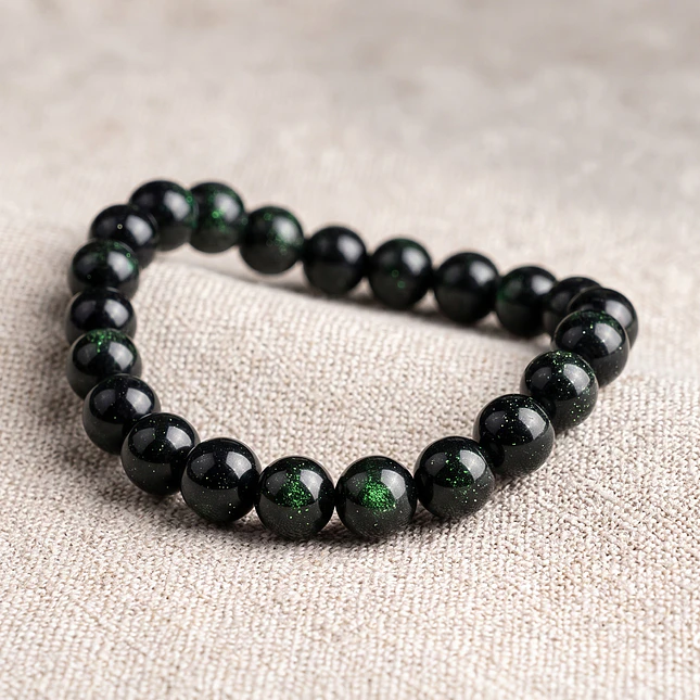 Pulsera de Piedra Lluvia Esmeralda 8mm 2