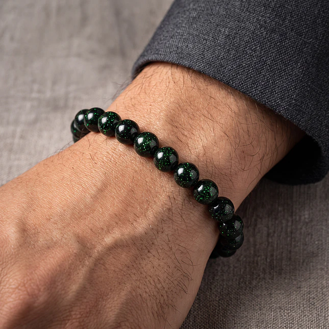 Pulsera de Piedra Lluvia Esmeralda 8mm 3