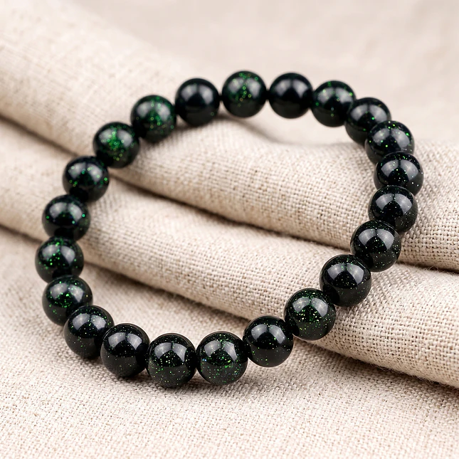 Pulsera de Piedra Lluvia Esmeralda 8mm 4