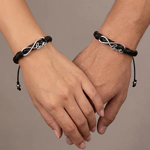 Pulseras para Parejas Infinito Love Cuero Trenzado