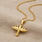 Collar Avión Cadena Acero Inoxidable Dorado - Miniatura 3