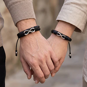 Pulseras para Parejas Infinitos Cuero Trenzado