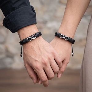 Pulseras para Parejas Infinitos Cuero Trenzado
