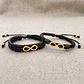 Pulseras para Parejas Infinitos Cuero Trenzado Acero Dorado - Miniatura 4