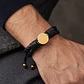 Pulsera San Benito de Abad Cuero Trenzado Acero - Miniatura 3