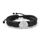 Pulsera San Benito de Abad Cuero Trenzado Acero - Miniatura 5