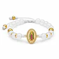 Pulsera Virgen Guadalupe Cuarzo Blanco Acero Rodio - Miniatura 1