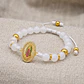 Pulsera Virgen Guadalupe Cuarzo Blanco Acero Rodio - Miniatura 4
