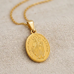 Collar Cadena con Medalla Virgen del Carmen Acero