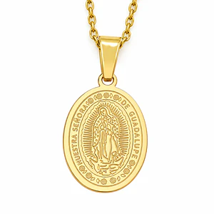 Collar Cadena Medalla Virgen de Guadalupe Acero