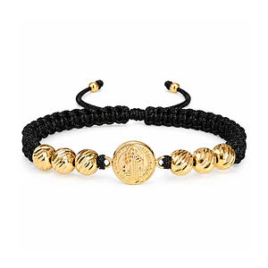 Pulsera San Benito de Abad Oro Laminado 18k Diamantado