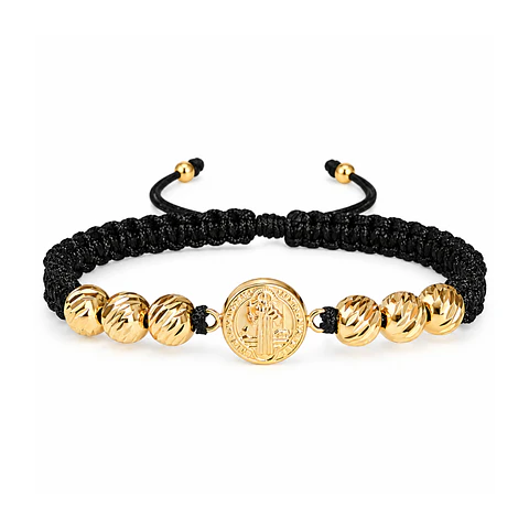 Pulsera San Benito de Abad Oro Laminado 18k Diamantado