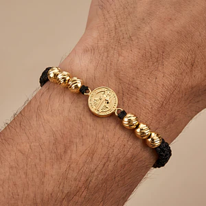 Pulsera San Benito de Abad Oro Laminado 18k Diamantado