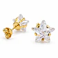Topos Aretes Estrella Cristal Mini Oro Laminado 18k - Miniatura 1