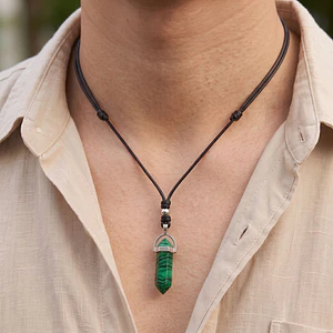 Collar Ajustable Péndulo Malaquita