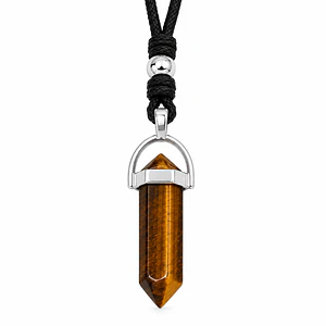 Collar Ajustable Péndulo Piedra Ojo de Tigre