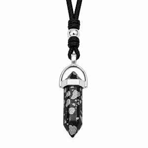 Collar Ajustable Péndulo Piedra Obsidiana