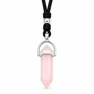 Collar Ajustable Péndulo Cuarzo Rosado