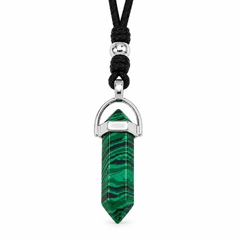 Collar Ajustable Péndulo Malaquita